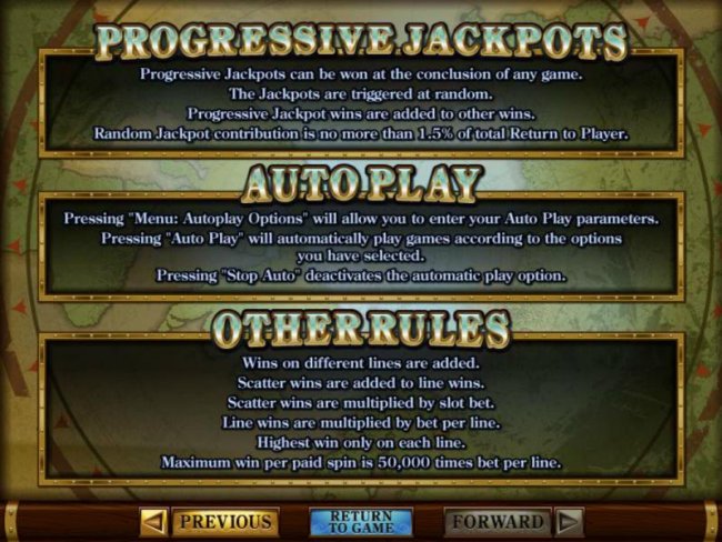 Progressive jackpots, autoplay and other game related rules by Free Slots 247