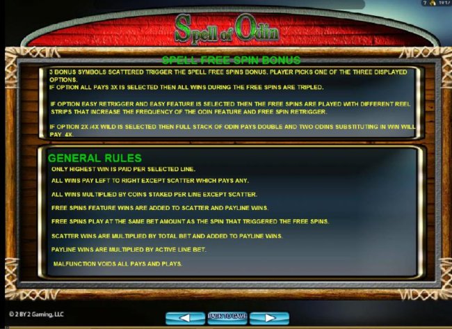 Spell Free Spin Bonus Rules and General Game Rules by Free Slots 247