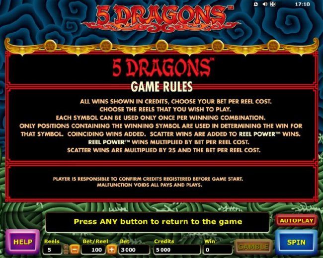 Free Slots 247 image of 5 Dragons