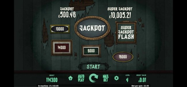 Jackpot Flash Game Board - Click start for a chance to win the jackpot or enter the Super Jackpot Flash game. by Free Slots 247