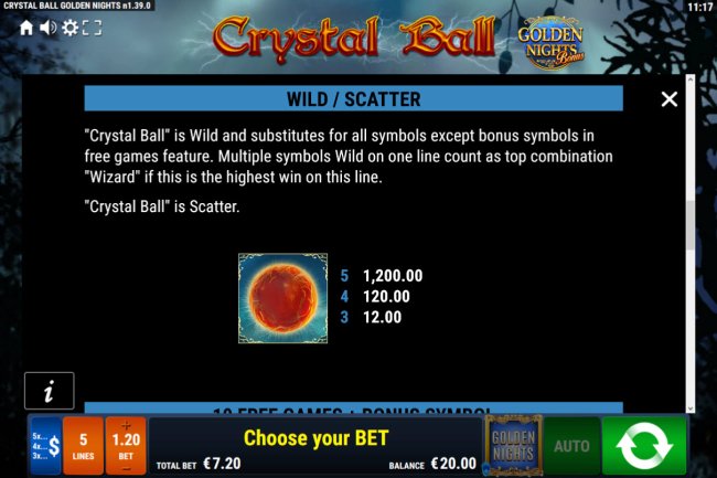 Crystal Ball Golden Nights Bonus screenshot