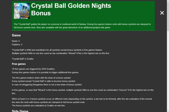 Images of Crystal Ball Golden Nights Bonus