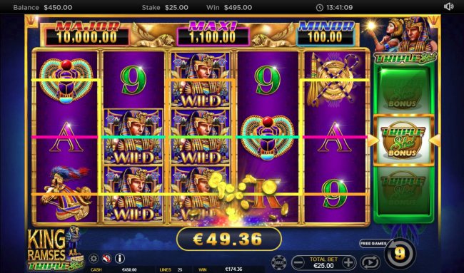 Stacked wilds trigger multiple winning paylines by Free Slots 247