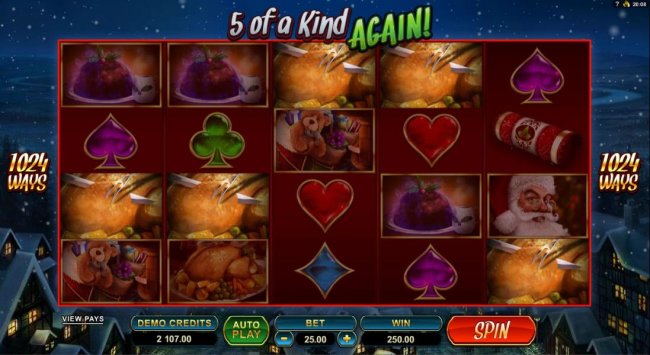 five of a kind again triggers an additional $50 payout by Free Slots 247